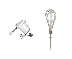 Krups GN 9031 Handmixer 3 Mix 9000 Deluxe Schnellmixstab (500 Watt, mit Turbostufe) Rührbecher, Schnellmixstab, weiß/grau & XF906 Ballon Schneebesen Zubehör