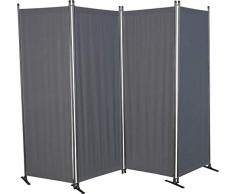 Angerer 4-TLG. Swingtex Paravent, dunkelgrau