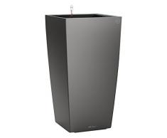LECHUZA CUBICO Premium 50, Anthrazit Metallic, Hochwertiger Kunststoff, Inkl. Bewässerungssystem, Herausnehmbarer Pflanzeinsatz, Für Innenraumbegrünung, 18164