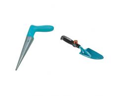 Gardena Pflanzer: Gartengerät zum Pflanzen von Anzucht-Setzlingen, handlicher Pflanzlochbohrer mit Einer rostfreien Metallspitze & combisystem-Blumenkelle: Gartenschaufel, Arbeitsbreite 8.5 cm,