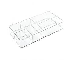 InterDesign Clarity Schubladen Organizer, extragroÃe Aufbewahrungsbox mit 5 Fächern aus Kunststoff, durchsichtig