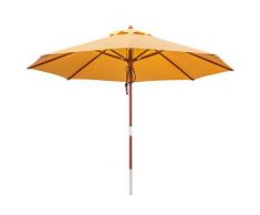 anndora 35006 Sonnenschirm, sahara gelb, 350 cm rund, Gestell Holz, Bespannung Polyester, 13.5 kg