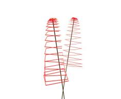 Garten Bronder e.K. 10141.22 SunSpiro - Sonnenspirale - Square, 2-er Set Durchmesser 20 cm, Länge circa 70 cm, Schwingstab 1,25 m und Stecksystem Elvira, Made in Germany, rot