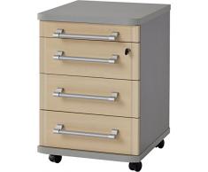 Germania 0655-42 Rollcontainer 0655 Ahorn-Nb. / silber