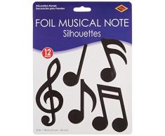 Beistle 55881 12er Pack Musiknoten Silhouetten Partydeko 12,7 cm - 25,4 cm