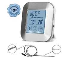 Digital Kochen Thermometer; Lebensmittelechtes Edelstahl Single Sonde; Touchscreen, Timer und Magnet, der am besten für Fleisch, Geflügel oder Fisch, Braten, rauch oder Backen; Barbecue Pit, Steak Grill oder in der Küche Ofen