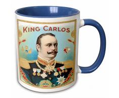 3dRose 170114_6 Mug Becher, keramik, blau/weiß