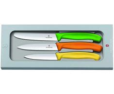 Victorinox Swiss Classic Gemüsemesser-Set, 3-tlg., Tomatenmesser Wellenschliff 11 cm, Gemüsemesser Wellenschliff 10 cm, Gemüsemesser 8 cm