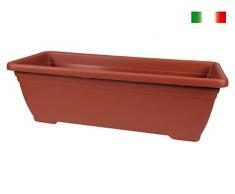 Blumentopf Balconetta aus Kunststoff, braun, 80 cm