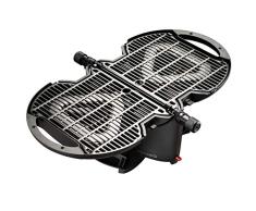nomadiQ Gasgrill 18.2256.88MB (Große Grillfläche, 2 Stunden Grilldauer, 2 Edelstahlbrenner, antihaftbeschichtet, faltbar) Schwarz