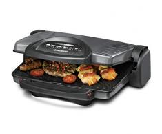 ROMMELSBACHER Multi Grill KG 1800 – flexible Höhenverstellung, komplett aufklappbar, stufenlos regelbar, herausnehmbare, antihaftbeschichtete Grillplatten je 33 x 24 cm, Fettablauf, 1800 Watt