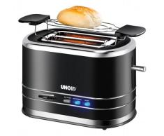 Unold 38505 Toaster Chrome Style / 800 Watt / 4 Funktionen/beleuchtete Funktionstasten/Brötchenaufsatz