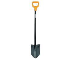 Fiskars Gärtnerspaten für harte, steinige Böden, Spitz, Länge 117 cm, Hochwertiges Stahl-Blatt/Kunststoff-Stiel, Schwarz/Orange, Solid, 1003455