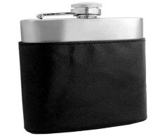 Visol Flachmann aus Leder, Schwarz