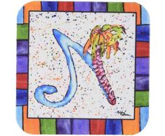 Caroline s Treasures 8437-fc Palme Schaumstoff Untersetzer (4 Stück), 8,9 cm H x 8,9 cm W, multicolor