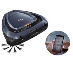 AEG RX9-1-IBM Saugroboter + ARSB2 Seitenbürsten (beutellos, bis zu 60 min Laufzeit, dreieckig, Kamera- und Laser-Technologie, breite Bürstenrolle, 700 ml Volumen, 4 Seitenbürsten) blau