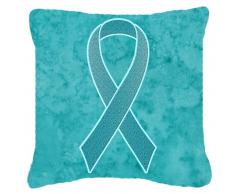 Carolines Treasures AN1213PW1414 Dekokissen mit roter Schleife Zum Aufmerksammachen auf Eierstockkrebs 14Hx14W Mehrfarbig