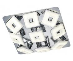 Trio Leuchten 675810906 Pilatus A+, Deckenleuchte, 3,8 W, Integriert, chromfarbig, 40 x 40 x 9 cm