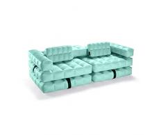 Pigro Felice ModulAir 3-in-1 Pool Float/Doppel-Liege Aufblasbares Sofa, PVC-Kunststoff, Aquamarin, 234x117x72 cm