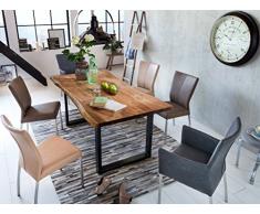 SAM® Stilvoller Esszimmertisch Quarto 180 x 90 cm, nussbaumfarbig, Akazienholz-Tisch mit schwarz lackierten Beinen, Baum-Tisch mit naturbelassener Optik