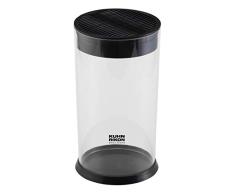 Kuhn Rikon 26565 schwarz Vision Messerblock 12 x 22,5 cm, rund, transparent, unbestückt, leer, für verschiedene Messer, plastik