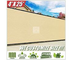 ColourTree Sichtschutz für Zaun, maßgefertigte Größe, 170 g/m², strapazierfähig, Beige