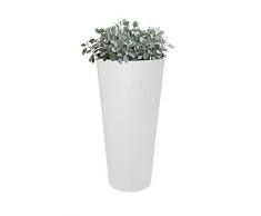 Elho Pure Straight Round High 40 - Blumentopf - Weiss - Drinnen & Draußen - Ø 39 x H 80 cm