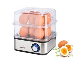 Korona 25303 Edelstahl Mini Dampfgarer und Eierkocher - Kleiner Dämpfer für Gemüse - Profi Kocher für bis zu 16 Eier