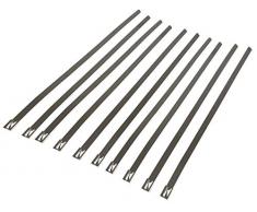 Windhager Edelstahl Binder Profi, Stahlkabelbinder, Metallbinder, zur Befestigung für Balkonblenden, Kabelbinder, rostfrei, 30cm, 10 Stück, 07106