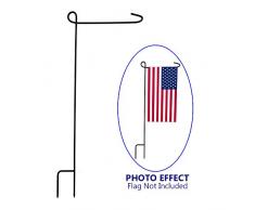 KINREX Ständer für Gartenflaggen – Schwarzes Metall Eisen Schmiedepfahl Stangen für Garten Rasen Hof – 3-teiliges Set – 88,9 cm hoch x 39,4 cm breit