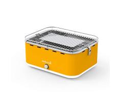 rauchfreier Holzkohlegrill Tischgrill mit Tragetasche geeignet für Balkon als Outdoor Camping-Grill mit eingebauten Gebläse spülmaschinen-fest