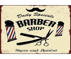 Schatzmix Barber Shop Daily Specials Shave and Haircut Metal Sign deko Sign Garten Blech