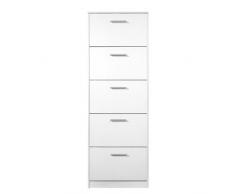 Germania 3604-84 Schuhschrank mit 5 Klappen, in WeiÃ, 58 x 169 x 17 cm (BxHxT)