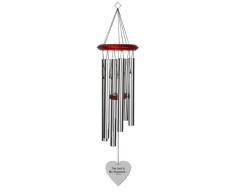 Chimesofyourlife psalm23-heart-27-silver Psalm 23: 1 Herz Memorial Windspiel, 68,6 cm, Silber