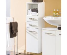 Held Möbel 728.2118 Capri Midischrank, 1 Tür, 2 Schubkästen, 1 Einlegeboden, 1 offenes Fach, 30 x 103 x 27 cm, weiß