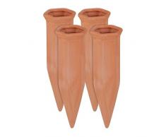 Relaxdays Tonkegel Bewässerung, 4er Set, Bewässerungshilfe für Pflanzen, 1,5 L Flaschen, 17 x 5,5 x 5 cm , terrakotta