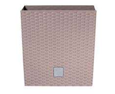 Prosperplast Blumentopf Rato Low (Rattanoptik, herausnehmbarer Einsatz, 32x32x32,5 cm, 32 l, mocca) DRTS325L-7529U