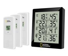 National Geographic 4-Fach Thermo-/Hygrometer Wetterstation, schwarz