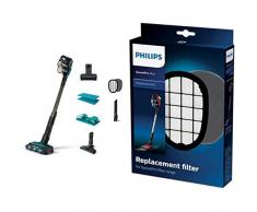 Philips XC8147/01 SpeedPro Max Aqua kabelloser Staubsauger mit Wischfunktion 8000 Series (Akkusauger, 360°-Saugdüse, 80 Min. Akkulaufzeit) türkis mit Ersatzfilter FC5005/01