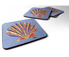 Caroline s Treasures 8525 FC Muscheln Schaumstoff Untersetzer (4 Stück), 8,9 cm H x 8,9 cm W, multicolor