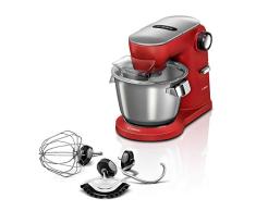 Bosch MUM9A66R00 OptiMUM Küchenmaschine, große Edelstahlschüssel (5,5l), Profi-Patisserie-Set, rot, 1.600 Watt