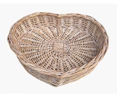 Mittleres weißes Wäsche-Herz-geformtes Wicker Tablett