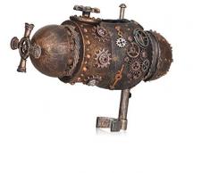 Oase biOrb U-Boot - Aquarium-Deko in Form eines antiken Unterwasser-Boots, Zubehör fürs Aquarium-Becken, in Metall-Optik