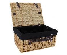 Red Hamper Korb Picknickkorb mit schwarzem Futter