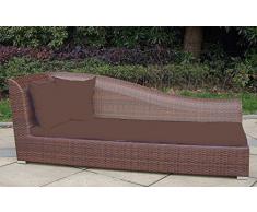 Baidani Rattan Garten Lounge Liege Diva (Lehne Links), Braun meliert (Braun)
