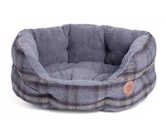 Petface ovales Hundebett aus Tweed, Large, Grau