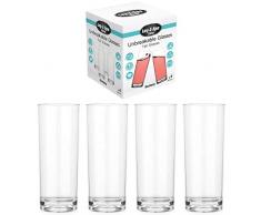 Lay-Z-Spa BWA0009 Becher aus Polycarbonat, wiederverwendbar, praktisch unzerbrechlich, 4er Set, transparent