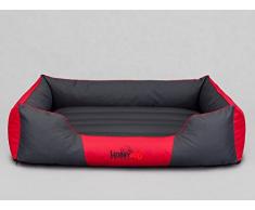 HobbyDog Hundebett Hundesofa Hundekorb Tierbett Verschiedene Größen und Farben Cordura Comfort (XXL - 110x90x25, 9 - rot mit grau)