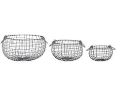 Fallen Fruits Ltd WB35 Drahtkorb, Birnenform, klein, Stahl, Grau, 3 Stück