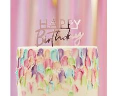 Ginger Ray Mix It Up Acryl Rose Gold Happy Birthday Cake Topper Party